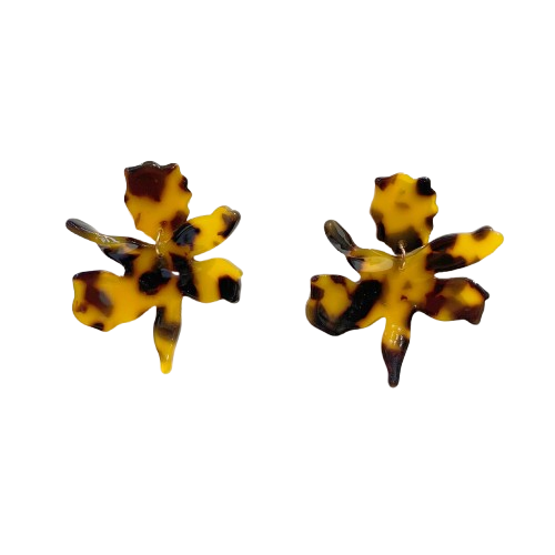 Pendientes flor colgado leopardo