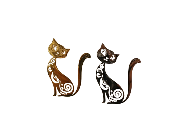 Broche acero forma gato