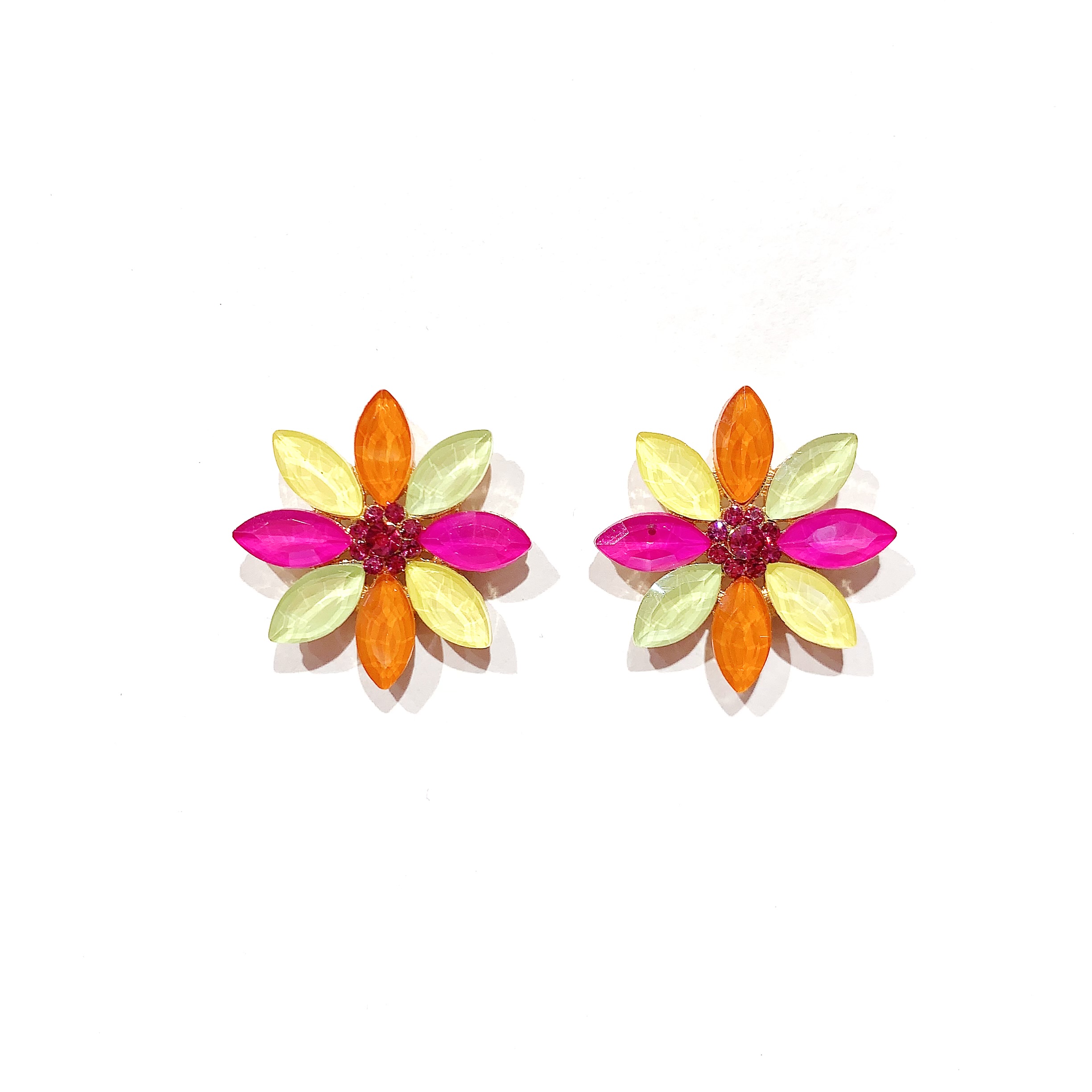  Pendientes cristal mate forma flor