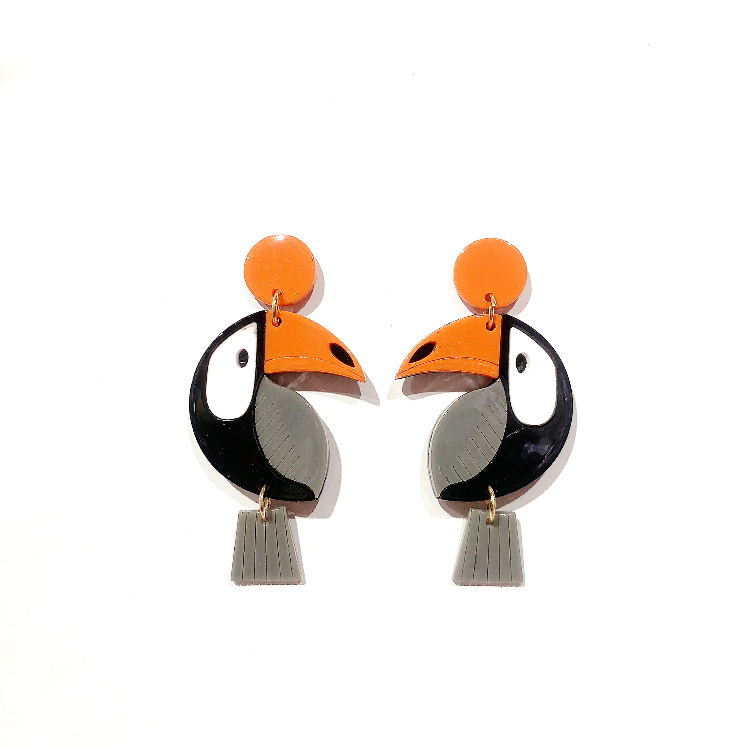 Pendientes resina forma pajaro