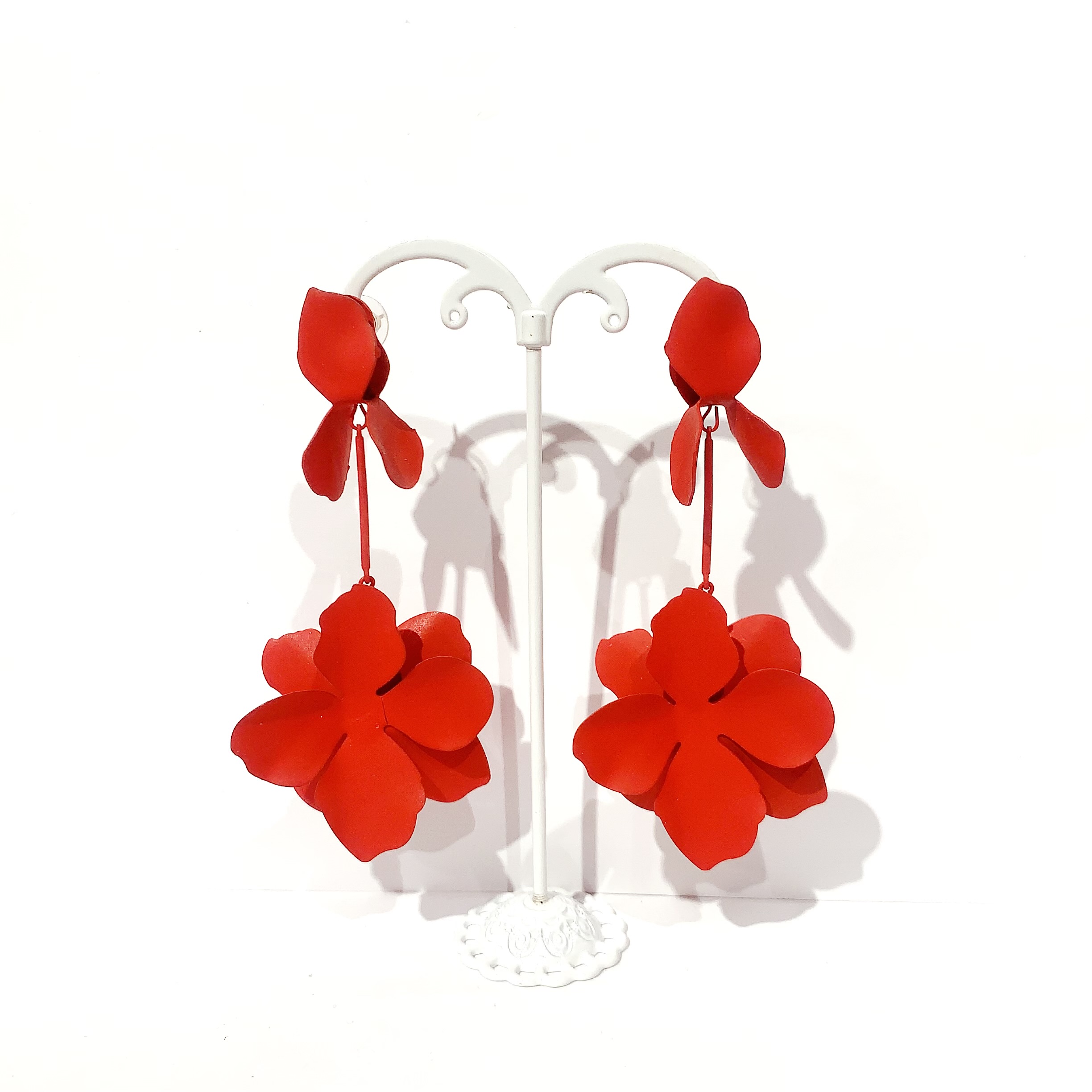 Pendientes metal flor esmalte