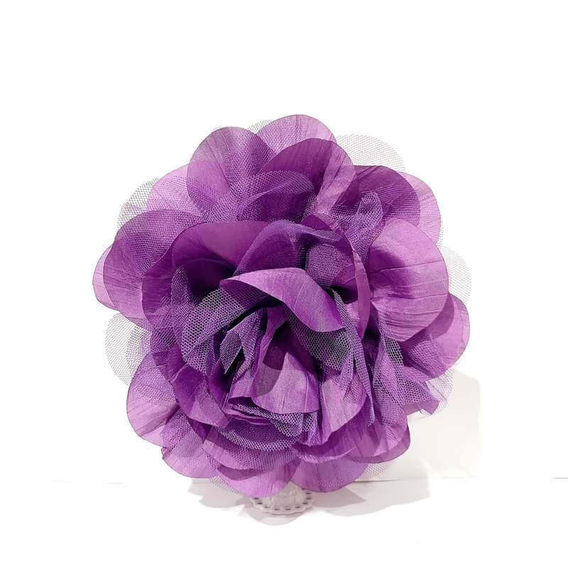 Broche flor doble tela 18cm