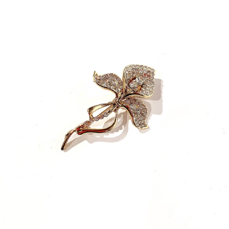 Broche cristal forma flor