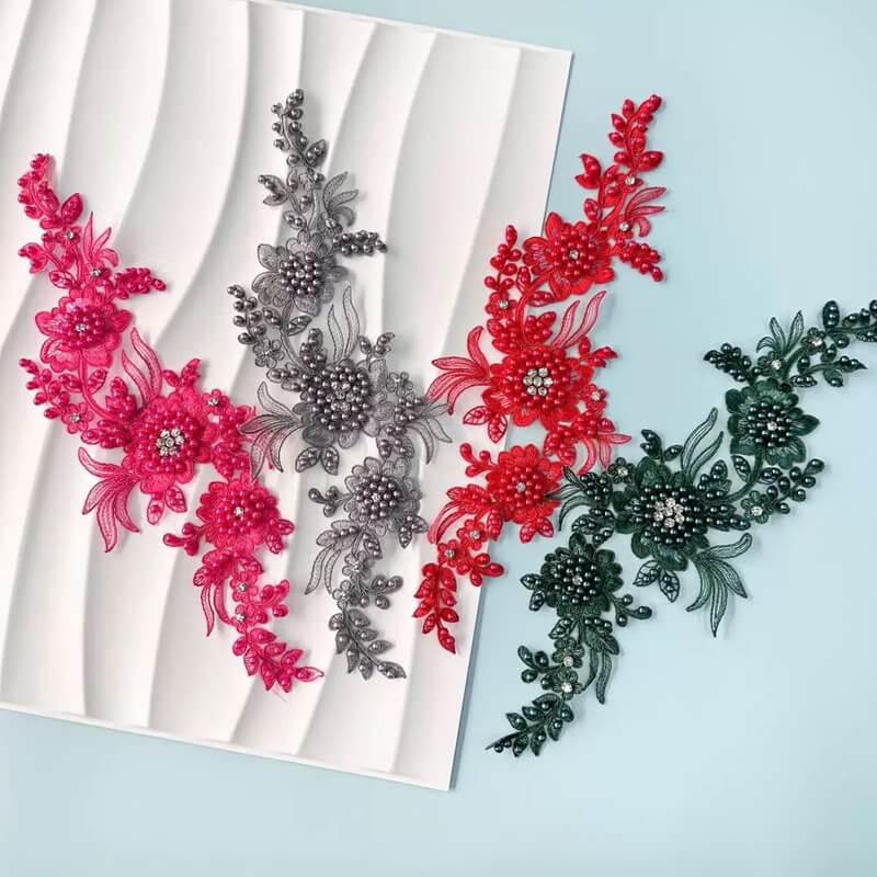 Apliques encaje con perla